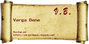 Varga Bene névjegykártya
